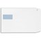 Plus Fabric C4 Pocket Envelopes with Window, Horizontal, White, Peel and Seal, 120gsm, Pack of 250