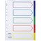 Concord Plastic Subject Dividers, 5-Part, Blank Multicolour Tabs, A4, White