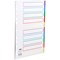 Concord Plastic Subject Dividers, Extra Wide, 10-Part, Blank Multicolour Tab, A4, White
