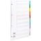 Concord Reinforced Board Subject Dividers, 10-Part, Blank Multicolour Tabs, A4, White