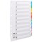 Concord Reinforced Board Index Dividers, Extra Wide, 1-10, Multicolour Tabs, A4, White
