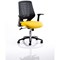 Relay Task Operator Chair, Black Mesh Back, Senna Yellow, With Folding Arms