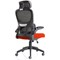 Iris Task Operator Chair, Black Mesh Back, Tabasco Orange Fabric Seat, With Headrest