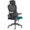 Iris Task Operator Chair, Black Mesh Back, Maringa Teal Fabric Seat, With Headrest