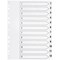 Q-Connect Reinforced Board Index Dividers, 1-12, Clear Tabs, A4, White