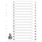 Q-Connect Reinforced Board Index Dividers, 1-15, Clear Tabs, A4, White