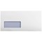 Q-Connect DL Recycled Envelopes, Window, Self Seal, 100gsm, White, Pack of 500