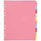 Q-Connect Subject Dividers, Extra Wide, 10-Part, Blank Multicolour Tabs, A4, Multicolour
