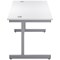 First Rectangular Desk, 1200mm Wide, Silver Cantilever Legs, White