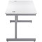 First Rectangular Desk, 1600mm Wide, Silver Cantilever Legs, White