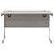 Astin 1200mm Slim Rectangular Desk, Silver Cantilever Legs, Grey Oak