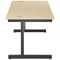 Jemini 1600mm Rectangular Desk, Black Single Upright Cantilever Legs, Maple