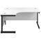 Jemini 1600mm Corner Desk, Left Hand, Black Single Upright Cantilever Legs, White