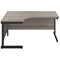 Jemini 1800mm Corner Desk, Left Hand, Black Single Upright Cantilever Legs, Grey Oak