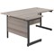 Jemini 1800mm Corner Desk, Left Hand, Black Single Upright Cantilever Legs, Grey Oak