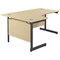 Jemini 1800mm Corner Desk, Left Hand, Black Single Upright Cantilever Legs, Maple