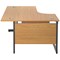 Jemini 1800mm Corner Desk, Left Hand, Black Single Upright Cantilever Legs, Oak