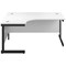 Jemini 1800mm Corner Desk, Left Hand, Black Single Upright Cantilever Legs, White