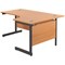 Jemini 1800mm Corner Desk, Right Hand, Black Single Upright Cantilever Legs, Beech