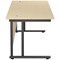 Jemini 1600mm Rectangular Desk, Black Double Upright Cantilever Legs, Maple