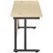 Jemini 1800mm Slim Rectangular Desk, Black Double Upright Cantilever Legs, Maple