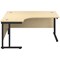 Jemini 1600mm Corner Desk, Left Hand, Black Double Upright Cantilever Legs, Maple