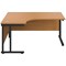 Jemini 1600mm Corner Desk, Left Hand, Black Double Upright Cantilever Legs, Oak