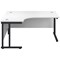 Jemini 1800mm Corner Desk, Left Hand, Black Double Upright Cantilever Legs, White