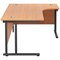 Jemini 1800mm Corner Desk, Right Hand, Black Double Upright Cantilever Legs, Beech