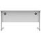 Polaris 1400mm Slim Rectangular Desk, Silver Cantilever Leg, White