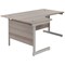Jemini 1600mm Corner Desk, Left Hand, Silver Cantilever Legs, Grey Oak