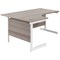 Jemini 1600mm Corner Desk, Left Hand, White Cantilever Legs, Grey Oak