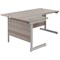 Jemini 1800mm Corner Desk, Left Hand, Silver Cantilever Legs, Grey Oak
