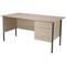 Jemini Intro Traditional Desk with 2-Drawer Pedestal, 1500mm Wide, Maple