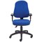 First High Back Operators Chair with Adjustable Arms, Blue