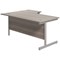 Jemini 1800mm Corner Desk, Right Hand, Silver Cantilever Legs, Grey Oak