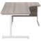 Jemini 1800mm Corner Desk, Right Hand, White Cantilever Legs, Grey Oak