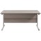 Jemini Rectangular Desk, 1800mm Wide, Silver Cantilever Legs, Grey Oak