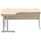 Polaris 1600mm Corner Desk, Left Hand, Silver Cantilever Leg, Oak