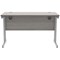 Polaris 1200mm Slim Rectangular Desk, Silver Cantilever Leg, Grey Oak