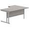 Polaris 1600mm Corner Desk, Left Hand, Silver Cantilever Leg, Grey Oak