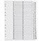 Q-Connect Reinforced Board Index Dividers, 1-50, Clear Tabs, A4, White