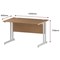 Impulse 1200mm Rectangular Desk, White Cantilever Leg, Oak