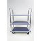 Barton 3 Shelf Trolley, Steel Frame, Capacity 120kg, Silver and Blue