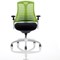 Flex Task Operator Chair, White Frame, Black Seat, Green Back