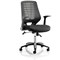 Relay Operator Chair, Black Mesh Back, Black, With Folding Arms, Assembled