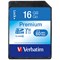 Verbatim Premium SDHC Media Memory Card, 16gb
