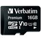 Verbatim Premium Micro SDHC Memory Card with Adapter, 16GB