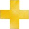 Durable Permanent 'Cross' Floor Marking Shape, Yellow, Pack of 10