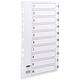 Concord Commercial Index Mylar-reinforced Europunched 1-10 Clear Tabs A4 White Ref 08201